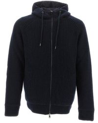 Herno - Ribbed-knit Zipped Hooded Drawstring Jacket - Lyst