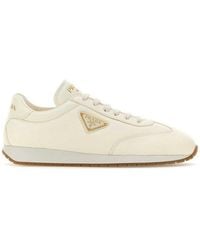 Prada - Triangle-logo Lace-up Sneakers - Lyst
