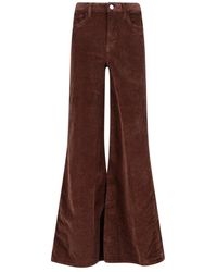 FRAME - Wide Leg Stretched Corduroy Pants - Lyst