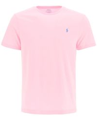 Polo Ralph Lauren T-shirt With Logo Embroidery S Cotton - Pink