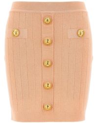 Balmain - Knitted Mini Skirt - Lyst