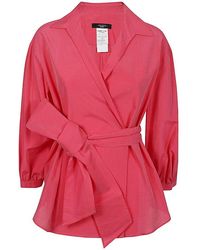 Weekend by Maxmara - Belted Long-sleeved Shirt - Lyst