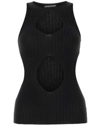 ANDREA ADAMO - Cut Out Detailed Sleeveless Knitted Top - Lyst