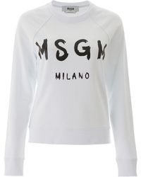 MSGM Brushed Logo Print Sweatshirt - Black