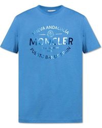 Moncler - T-Shirt With Printed Logo - Lyst