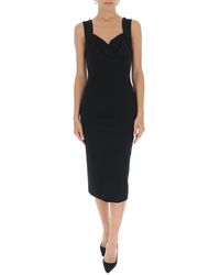 boohoo plunge midi dress with sweetheart neckline and side split in black