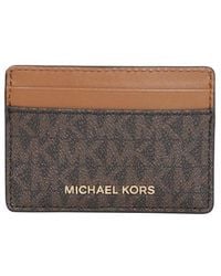 MICHAEL Michael Kors Logo Plaque Card Holder - Brown
