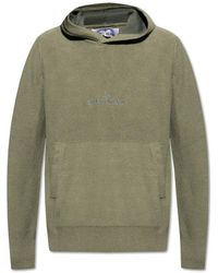 Stone Island - Logo Embroidered Knitted Hoodie - Lyst