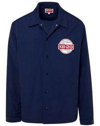 KENZO - Blue Nylon Jacket - Lyst