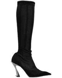 Mugler - Fang Pointed-toe Mesh Boots - Lyst