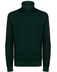 Malo - Long Seeved Roll-neck Knitted Jumper - Lyst