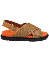 Marni - Fussbett Cross-strap Sandals - Lyst
