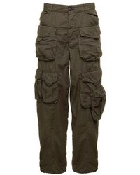 DSquared² - Military Low Waisted Cargo Pants With Branded Buttons - Lyst