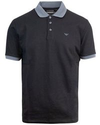 Emporio Armani - Logo-embroidered Short-sleeved Polo Shirt - Lyst