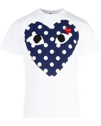 COMME DES GARÇONS PLAY - Comme Des Garçons Play Polka Dot Heart T-shirt - Lyst