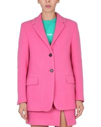 MSGM - Wool Blend Single-breasted Jacket - Lyst