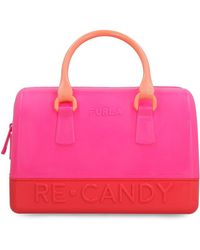 Furla Candy Logo Embossed Color-block Tote Bag - Pink
