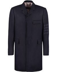 Thom Browne Wool And Cashmere Coat - Blue