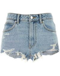 Alexander Wang - Frayed Short W/ Destruction A - Lyst