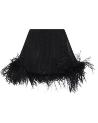 Oséree - Feather-trim Drawstring Mini Skirt - Lyst