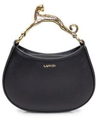 Lanvin - Logo Detailed Zip-up Shoulder Bag - Lyst