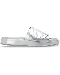 DIESEL - Sa-slide D Oval Metallic Sandals - Lyst