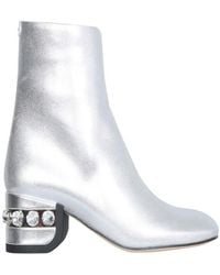 Nicholas Kirkwood - Round Toe Crystal-embellished Ankle Boots - Lyst