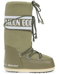 Moon Boot - Ankle Boots Fabric Khaki - Lyst