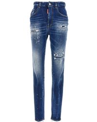 DSquared² - Super Twinky Distressed Skinny Jeans - Lyst