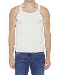 Saint Laurent - Embroidered Tank Top - Lyst