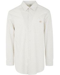Etro - Pegaso-embroidered Long-sleeved Striped Shirt - Lyst