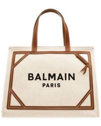 Balmain - B-army Logo-embroidered Top Handle Bag - Lyst