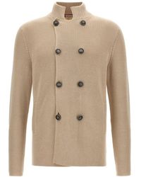 Brunello Cucinelli - Double-breasted Cardigan Sweater, Cardigans - Lyst