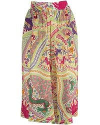 Etro - Tiger And Water Lily Cotton Skirt - Lyst