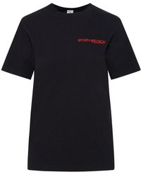 Sporty & Rich - Logo Printed Crewneck T-shirt - Lyst