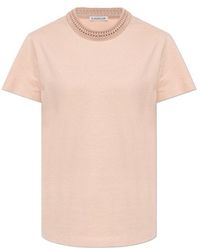 Moncler - T-Shirt With Decorative Neckline - Lyst