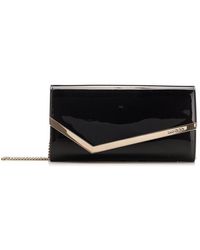 Jimmy Choo Clutch Bag "emmie" In Patent Leather - White