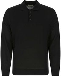 Z Zegna Wool Polo Shirt - Black