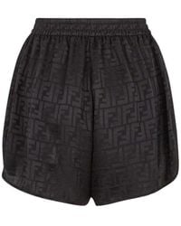Fendi All-over Logo-embossed Shorts - Black
