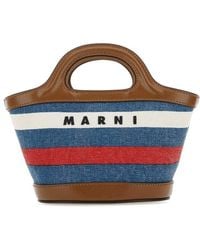 Marni - Tropicalia Logo Embroidered Striped Tote Bag - Lyst