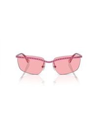 Swarovski - Studded Rectangular Frame Sunglasses - Lyst
