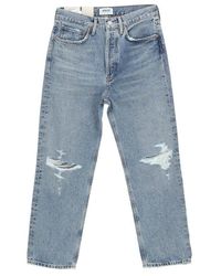 Agolde - High-waisted Distressed Boyfriend Jeans - Lyst