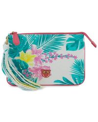 Pinko - Graphic Printed Logo Plaque Clutch Bag - Lyst