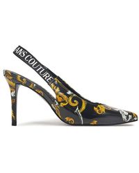 Versace Jeans Couture - Barocco-Printed Slingback Pumps - Lyst