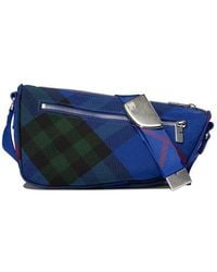 Burberry - Small Shield Checked Messenger Bag - Lyst