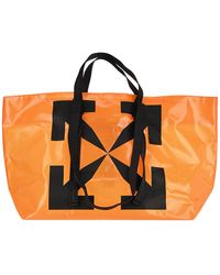 Off-White c/o Virgil Abloh Logo Printed Shopper Bag - Orange