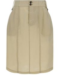 Saint Laurent - Button Detailed Pencil Skirt - Lyst