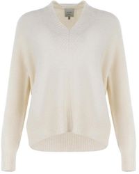 Alysi - V-Neck Long Sleeved Knitted Jumper - Lyst