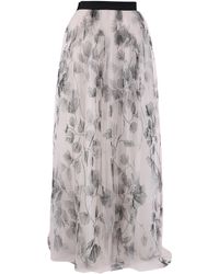 Brunello Cucinelli Floral Layered Skirt - Grey