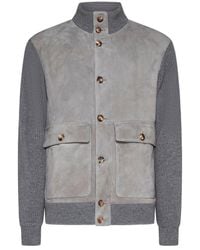 Brunello Cucinelli - Padded Leather Jacket - Lyst